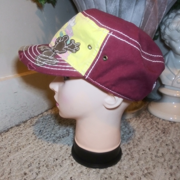 Walt Disney World Exclusive Distressed Burgundy/Yellow Mickey Mouse Trucker Hat - Picture 4 of 15